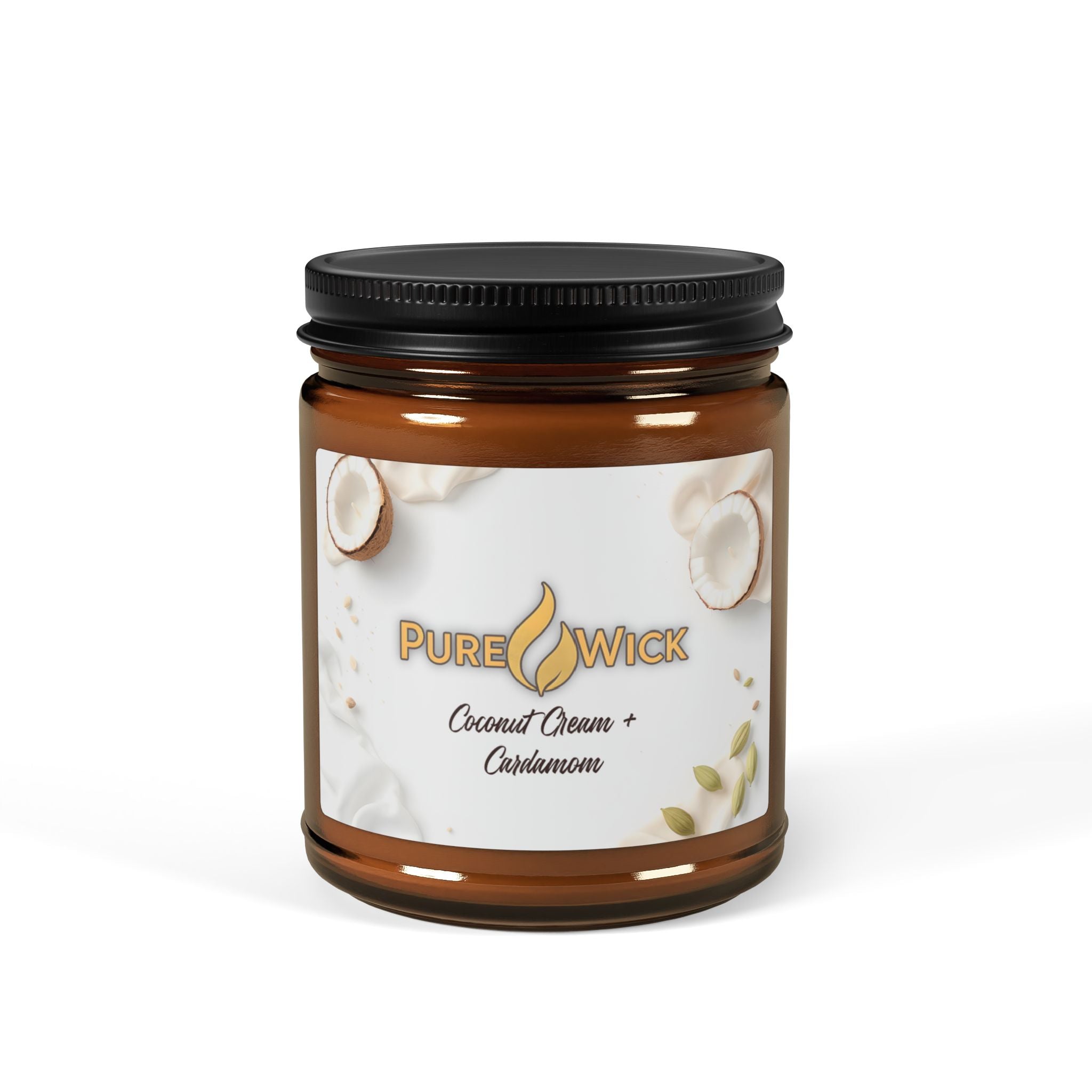 PureWick Amber Jar Candle Coconut Cream + Cardamom 9oz