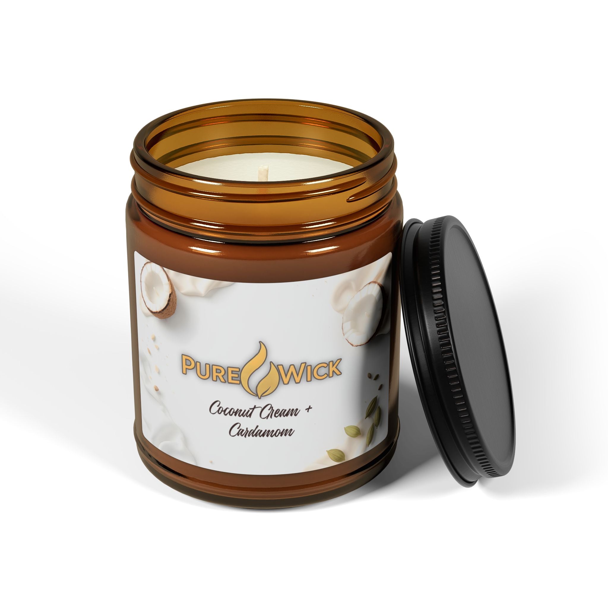 PureWick Amber Jar Candle Coconut Cream + Cardamom 9oz