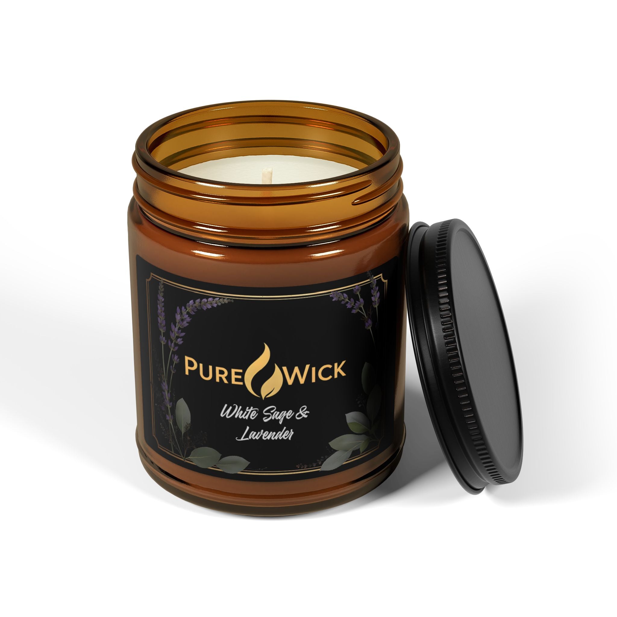PureWick Amber Jar Candle White Sage & Lavender 9oz